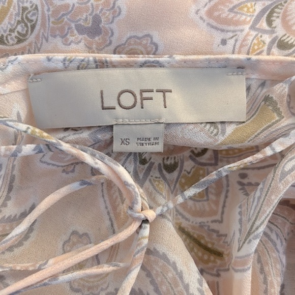 LOFT Light Pink Floral Lace Boho Midi Dress Size XS - Picture 7 of 8